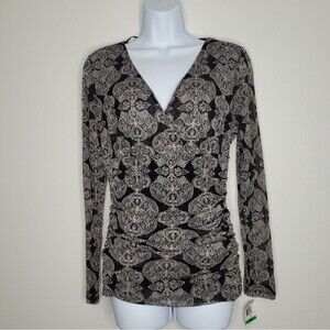 Vintage y2k dark moody ruched witchy grunge whimsigoth long sleeve top large